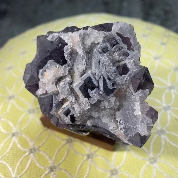 SUGAR CALCITE COATED RAINBOW FLUORITE- 3” STUNNING GREEN, BLUE PURPLE- GEMSTONE